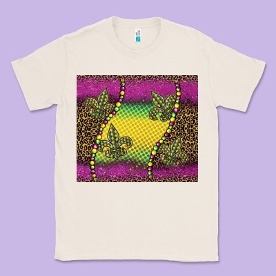 Mardi Gras  Leopard Pink Glitter Classic Tee Designed By Barkaloodesign