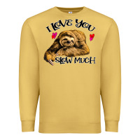 Antique Gold Valentine Sloth, I Love You Slow Much Premium Sweatshirt - Bettercallsaul