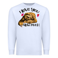 White Valentine Sloth, I Love You Slow Much Premium Sweatshirt - Bettercallsaul