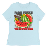 Baby Blue farm fresh watermelon Ladies Tee - Zillion Design Studio