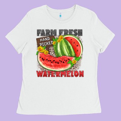 Farm Fresh Watermelon Ladies Tee Designed By Zillion Design Studio