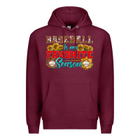 Burgundy Baseball is my favorite season Premium Hoodie - NancyCooperArtShop