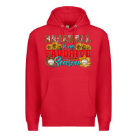 Red Baseball is my favorite season Premium Hoodie - NancyCooperArtShop