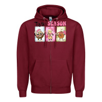 Burgundy Christmas tis the season Zipper Hoodie - MaliasSmallBusiness