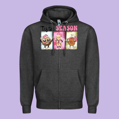 Christmas Tis The Season Zipper Hoodie Designed By Maliassmallbusiness