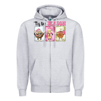 Heather Grey Christmas tis the season Zipper Hoodie - MaliasSmallBusiness