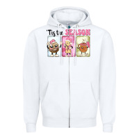White Christmas tis the season Zipper Hoodie - MaliasSmallBusiness