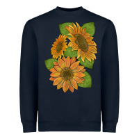 Navy sunflowers Heavyweight Sweatshirt - Artiststas