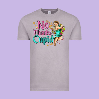 No Thanks Cupid Vintage Tee Designed By Adodesignshop