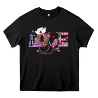 Black valentine's day nurse love Heavy Core Tee - RanaPortraitStore
