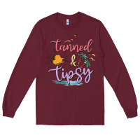 Burgundy tanned and tipsy Long Sleeve Tee - MaliasSmallBusiness