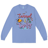 Colony Blue tanned and tipsy Long Sleeve Tee - MaliasSmallBusiness