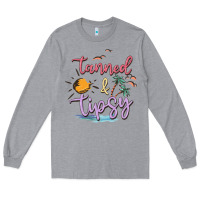 Heather Grey tanned and tipsy Long Sleeve Tee - MaliasSmallBusiness