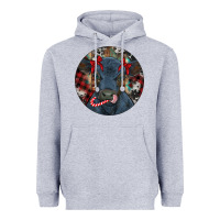 Heather Grey Black Angus Calf Christmas Heavyweight Hoodie - RanaPortraitStore