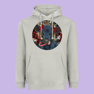 Black Angus Calf Christmas Heavyweight Hoodie Designed By Ranaportraitstore