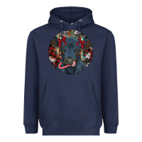 Navy Black Angus Calf Christmas Heavyweight Hoodie - RanaPortraitStore