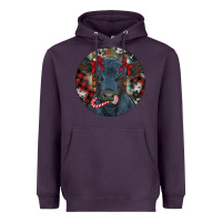 Plum Black Angus Calf Christmas Heavyweight Hoodie - RanaPortraitStore