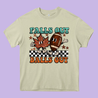 Falls Out Balls Out Heavy Core Tee Designed By Barkaloodesign