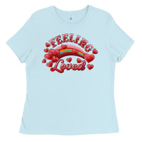 Baby Blue Feeling Loved Valentine's Day Ladies Tee - RanaPortraitStore