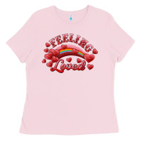 Bubblegum Pink Feeling Loved Valentine's Day Ladies Tee - RanaPortraitStore
