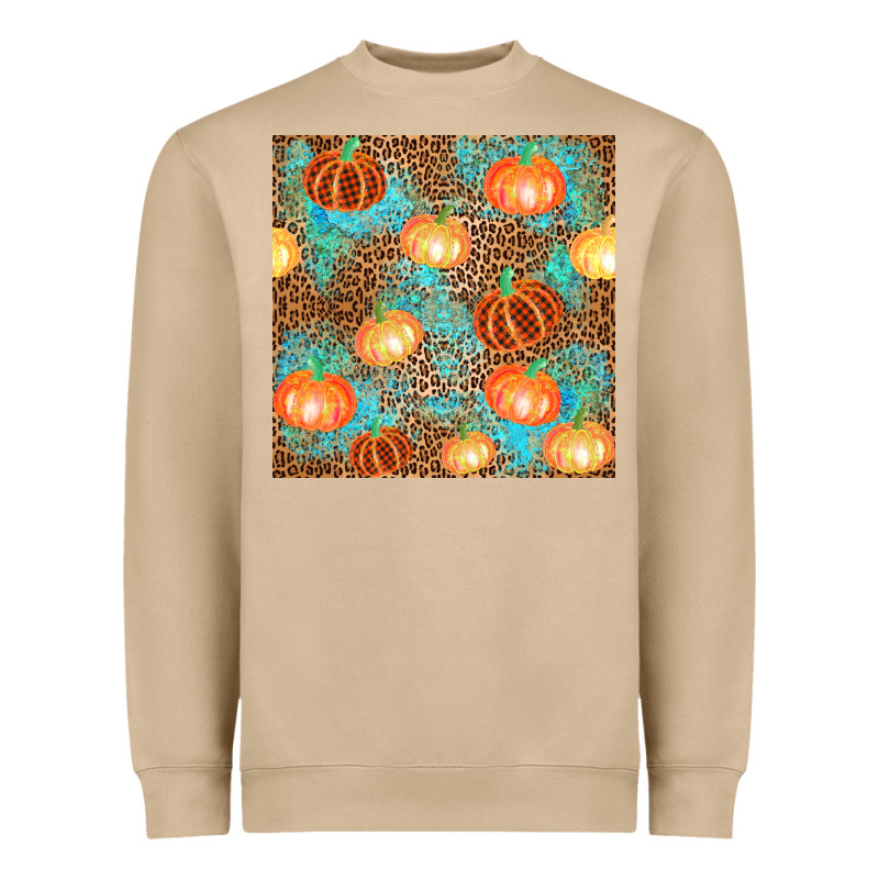 Plaid Fall Pumpkin Seamless Heavyweight Sweatshirt by AdoDesignShop | Teevron