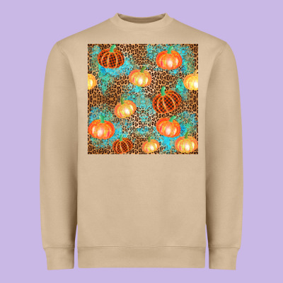 Plaid Fall Pumpkin Seamless Heavyweight Sweatshirt Designed By Adodesignshop