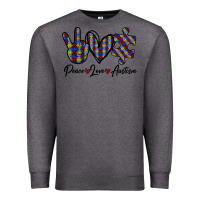 Charcoal Heather Peace Love Autism Premium Sweatshirt - Bettercallsaul