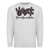 Dove Grey Peace Love Autism Premium Sweatshirt - Bettercallsaul