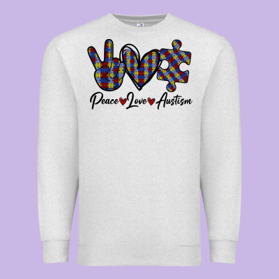 Peace Love Autism Premium Sweatshirt Designed By Bettercallsaul