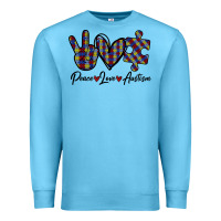 Ocean Blue Peace Love Autism Premium Sweatshirt - Bettercallsaul