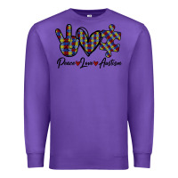 Purple Peace Love Autism Premium Sweatshirt - Bettercallsaul