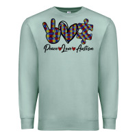 Seafoam Peace Love Autism Premium Sweatshirt - Bettercallsaul
