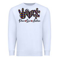 White Peace Love Autism Premium Sweatshirt - Bettercallsaul