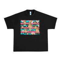 Black easter bunny with daisy and turquoise cowhide leopard  background Urban Heavy Tee - Artiststas