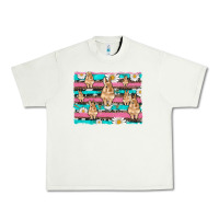 Pistachio easter bunny with daisy and turquoise cowhide leopard  background Urban Heavy Tee - Artiststas