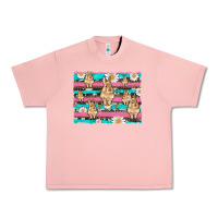 Salmon easter bunny with daisy and turquoise cowhide leopard  background Urban Heavy Tee - Artiststas
