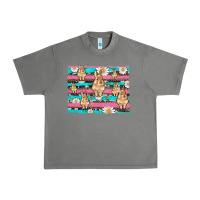 Tornado easter bunny with daisy and turquoise cowhide leopard  background Urban Heavy Tee - Artiststas