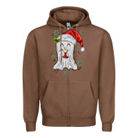Chestnut merry christmas ghost Zipper Hoodie - MaliasSmallBusiness
