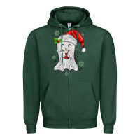 Sports Green merry christmas ghost Zipper Hoodie - MaliasSmallBusiness