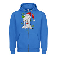 True Royal merry christmas ghost Zipper Hoodie - MaliasSmallBusiness