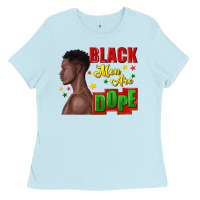 Baby Blue black men are dope black man Ladies Tee - texasbilliewilder