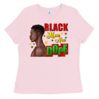 Bubblegum Pink black men are dope black man Ladies Tee - texasbilliewilder