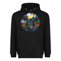 Black Black Angus Cattle with Santa Chick Christmas Heavyweight Hoodie - RanaPortraitStore