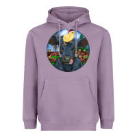 Lavender Black Angus Cattle with Santa Chick Christmas Heavyweight Hoodie - RanaPortraitStore