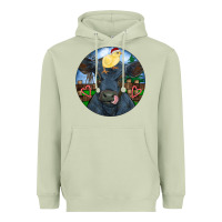 Matcha Black Angus Cattle with Santa Chick Christmas Heavyweight Hoodie - RanaPortraitStore
