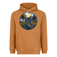Meerkat Black Angus Cattle with Santa Chick Christmas Heavyweight Hoodie - RanaPortraitStore