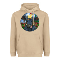 Mushroom Black Angus Cattle with Santa Chick Christmas Heavyweight Hoodie - RanaPortraitStore