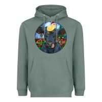 Sage Black Angus Cattle with Santa Chick Christmas Heavyweight Hoodie - RanaPortraitStore