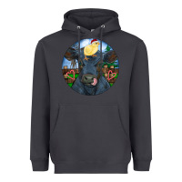 Smoke Black Angus Cattle with Santa Chick Christmas Heavyweight Hoodie - RanaPortraitStore