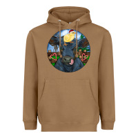 Toasted Coconut Black Angus Cattle with Santa Chick Christmas Heavyweight Hoodie - RanaPortraitStore